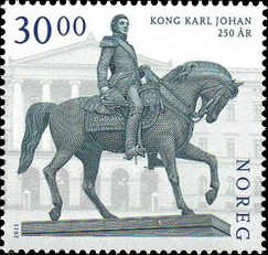 Statue of Swedish Norwegian king Karl Johan III