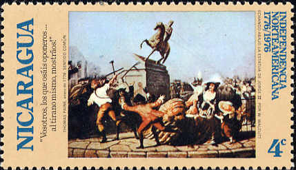 Demolishing statue of George III