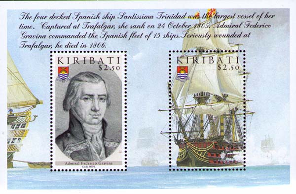 Spanish ship «Santissima Trinidad»; Admiral Frederico Gravina