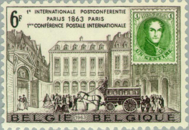 Hotel des Postes, Paris, Stamp with Leopold I