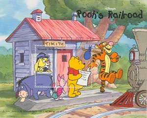 Winnie the Pooh and friends waiting the train