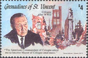 Adenauer and ruins an Cologne