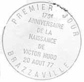 Brazzaville. 175th Birth Anniv of Hugo