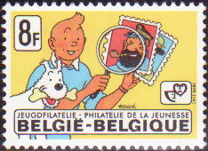 Tintin with stamps